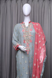 Chiffon-Georgette Suit with Embroidery Work - tops