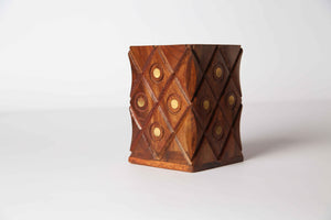 Pen/Pencil Holder with Diamond Shape Work & Golden Dots - tops