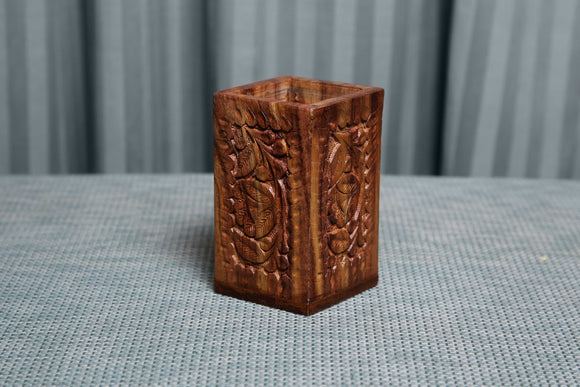 Pencil/Pen Holder with Full Carving - tops