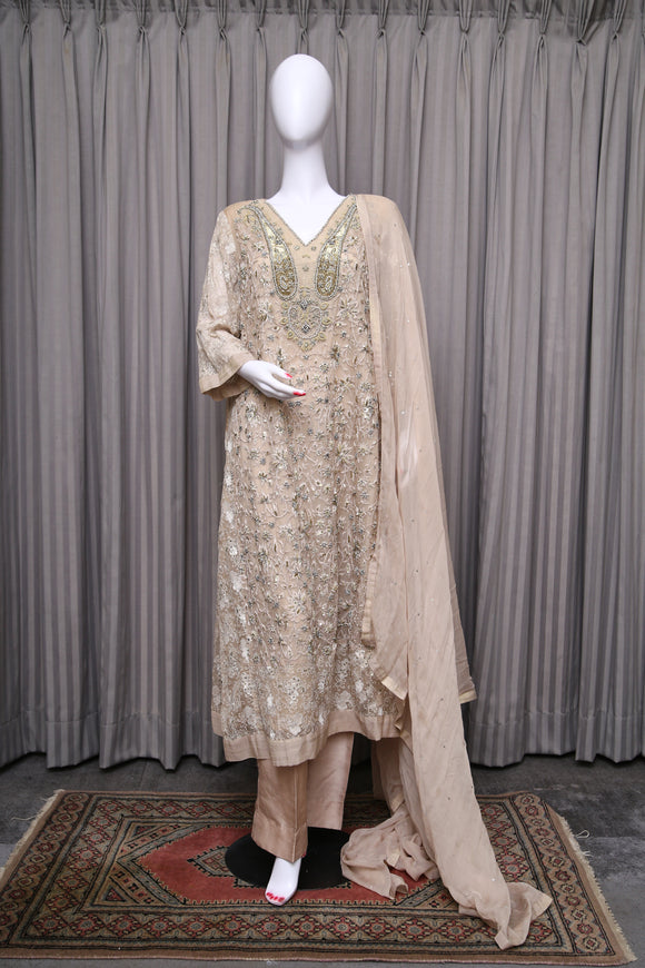 Chiffon-Georgette Suit with Hand Work - tops