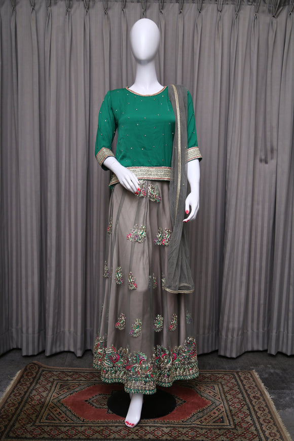 Lehenga Suit with Embroidery Work. - tops